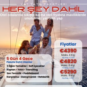 Her Şey Dahil Yelkenli Yat Tatil Paketi